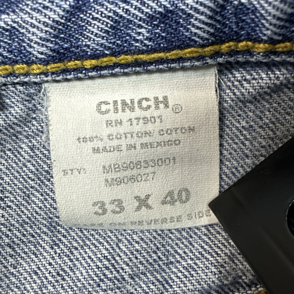 Cinch Jeans Men 33x40 Blue Black Label Straight Rigid Cowboy Western MB90633002 - Picture 3 of 16